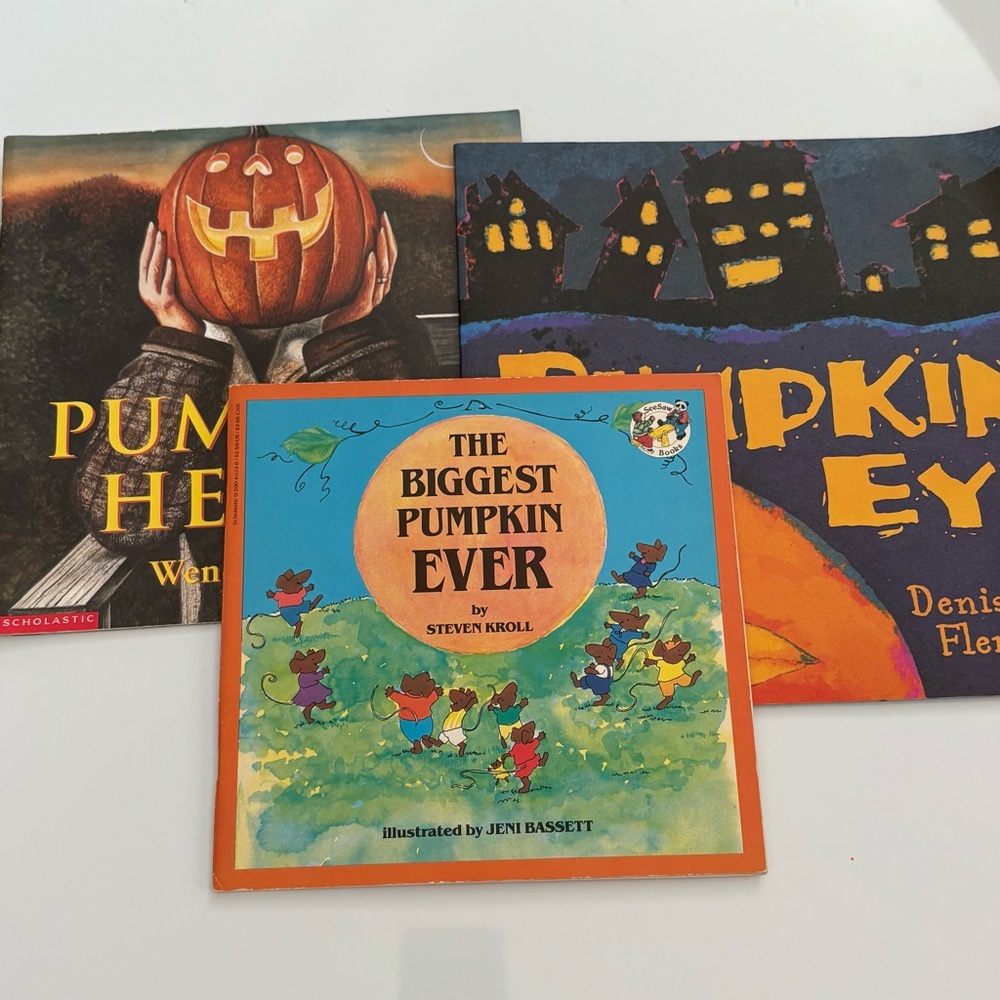 Set of Halloween Pumpkin Books